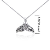 Silver Aboriginal Whale Tail Pendant and Chain Set TSE747 - Set